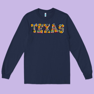 Texas Serape Sunflower Long Sleeve Tee Designed By Adodesignshop