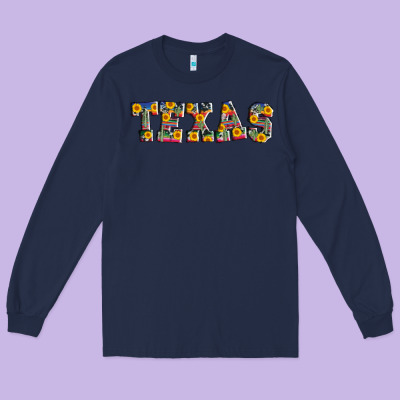 Texas Serape Sunflower Long Sleeve Tee Designed By Adodesignshop
