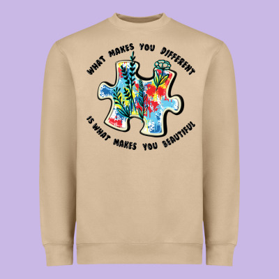 What Makes You Different Is What Makes You Beautif Heavyweight Sweatshirt Designed By Jahusdesignshop
