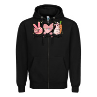 Black peace love easter Zipper Hoodie - MaliasSmallBusiness