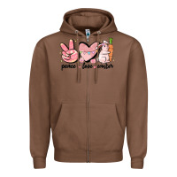 Chestnut peace love easter Zipper Hoodie - MaliasSmallBusiness