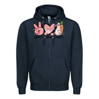 Navy peace love easter Zipper Hoodie - MaliasSmallBusiness
