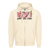 Sandshell peace love easter Zipper Hoodie - MaliasSmallBusiness