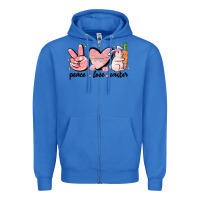 True Royal peace love easter Zipper Hoodie - MaliasSmallBusiness