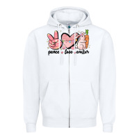 White peace love easter Zipper Hoodie - MaliasSmallBusiness