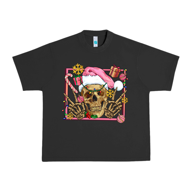 Pink Christmas Skeleton Urban Heavy Tee by AdoDesignShop | Teevron