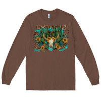 Chestnut leopard bull skull cactus sunflowers Long Sleeve Tee - AdoDesignShop