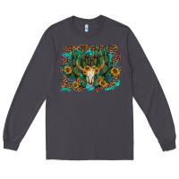 Smoke leopard bull skull cactus sunflowers Long Sleeve Tee - AdoDesignShop