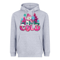Heather Grey im so freaking cold pink christmas snowman Heavyweight Hoodie - MaliasSmallBusiness