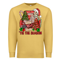 Antique Gold Tis The Season Christmas Cakes Truck Premium Sweatshirt - BundleAndBundleShop