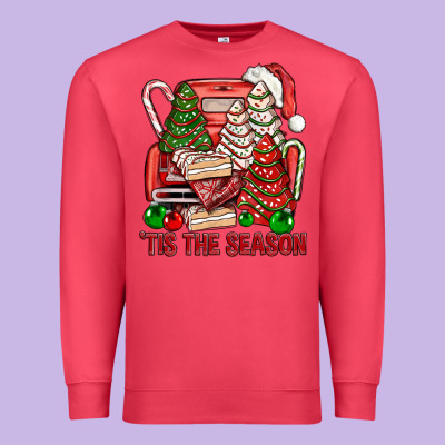 Tis The Season Christmas Cakes Truck Premium Sweatshirt Designed By Bundleandbundleshop