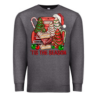 Charcoal Heather Tis The Season Christmas Cakes Truck Premium Sweatshirt - BundleAndBundleShop