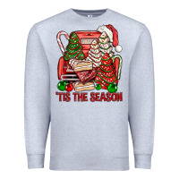 Heather Grey Tis The Season Christmas Cakes Truck Premium Sweatshirt - BundleAndBundleShop