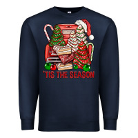 Navy Tis The Season Christmas Cakes Truck Premium Sweatshirt - BundleAndBundleShop