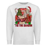 Oatmeal Heather Tis The Season Christmas Cakes Truck Premium Sweatshirt - BundleAndBundleShop