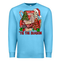 Ocean Blue Tis The Season Christmas Cakes Truck Premium Sweatshirt - BundleAndBundleShop