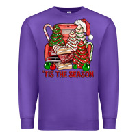 Purple Tis The Season Christmas Cakes Truck Premium Sweatshirt - BundleAndBundleShop