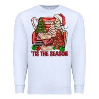 White Tis The Season Christmas Cakes Truck Premium Sweatshirt - BundleAndBundleShop
