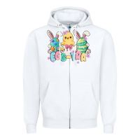 White i am eggtra Zipper Hoodie - MaliasSmallBusiness