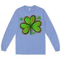 Colony Blue st patricks day shamrock with glitter Long Sleeve Tee - Artiststas
