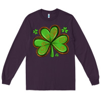 Plum st patricks day shamrock with glitter Long Sleeve Tee - Artiststas