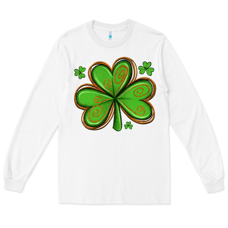 St Patricks Day Shamrock With Glitter Long Sleeve Tee by Artiststas | Teevron