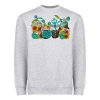 Heather Grey gemstone coffee cups Heavyweight Sweatshirt - AdoDesignShop