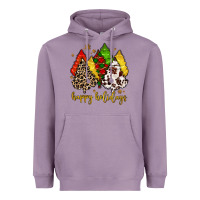 Lavender happy holidays with christmas tree Heavyweight Hoodie - MaliasSmallBusiness