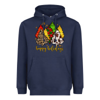 Navy happy holidays with christmas tree Heavyweight Hoodie - MaliasSmallBusiness