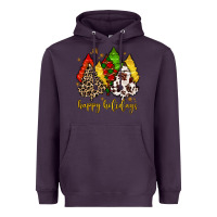 Plum happy holidays with christmas tree Heavyweight Hoodie - MaliasSmallBusiness