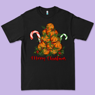 Merry Christmas Basketball Premium Tee Designed By Ranaportraitstore