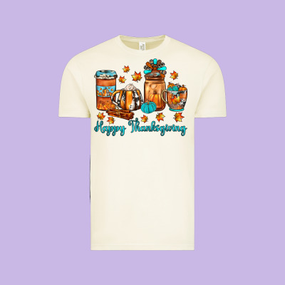 Happy Thanksgiving Coffee Vintage Tee Designed By Jahusdesignshop