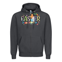 Smoke easter cross with bunny Zipper Hoodie - MaliasSmallBusiness