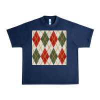 Navy christmas diamond plaid seamless pattern Urban Heavy Tee - BundleAndBundleShop