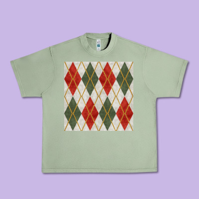 Christmas Diamond Plaid Seamless Pattern Urban Heavy Tee Designed By Bundleandbundleshop