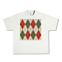 Pistachio christmas diamond plaid seamless pattern Urban Heavy Tee - BundleAndBundleShop