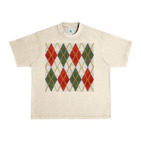 Sandshell christmas diamond plaid seamless pattern Urban Heavy Tee - BundleAndBundleShop