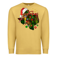 Antique Gold Christmas Western Texas Map Premium Sweatshirt - BundleAndBundleShop