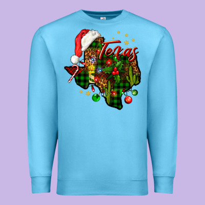 Christmas Western Texas Map Premium Sweatshirt Designed By Bundleandbundleshop