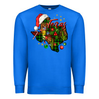 True Royal Christmas Western Texas Map Premium Sweatshirt - BundleAndBundleShop