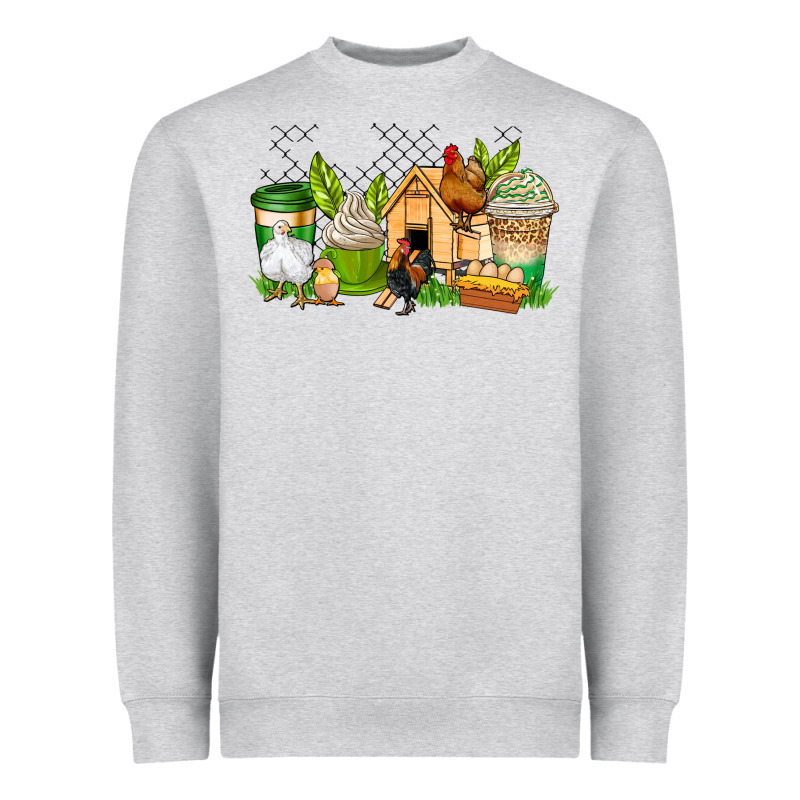 Chicken Coffee Cups Heavyweight Sweatshirt by AdoDesignShop | Teevron