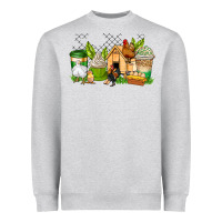Heather Grey chicken coffee cups Heavyweight Sweatshirt - AdoDesignShop