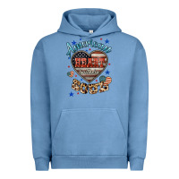 Pigment Pebble Blue American heart southern soul Urban Hoodie - HowdyJamesFarm