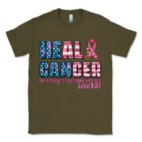 Army Green heal cancer with cancer ribbon Classic Tee - AdoDesignShop