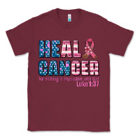 Burgundy heal cancer with cancer ribbon Classic Tee - AdoDesignShop