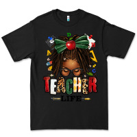 Black teacher life afro locs messy bun Premium Tee - texasbilliewilder