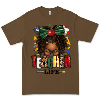 Cacao teacher life afro locs messy bun Premium Tee - texasbilliewilder