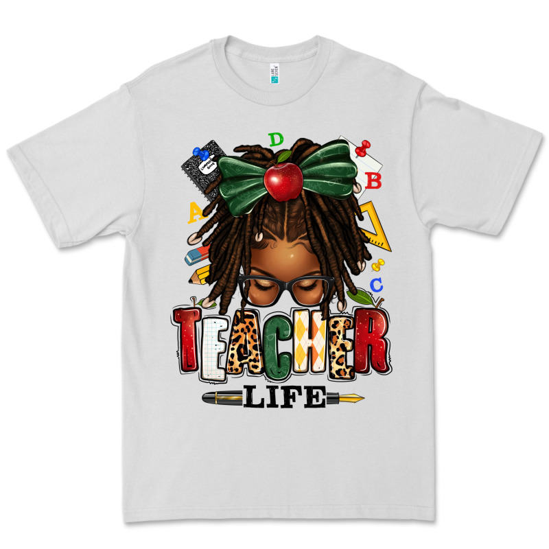 Teacher Life Afro Locs Messy Bun Premium Tee by texasbilliewilder | Teevron