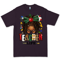 Plum teacher life afro locs messy bun Premium Tee - texasbilliewilder
