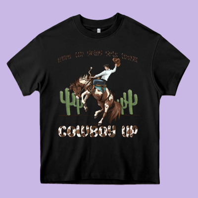 When The Going Gets Tough Cowboy Up Heavy Core Tee Designed By Maliassmallbusiness